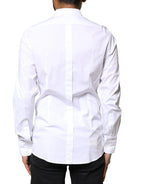 Dolce & Gabbana White GOLD Cotton Long Sleeves Dress Shirt - Zeiniez