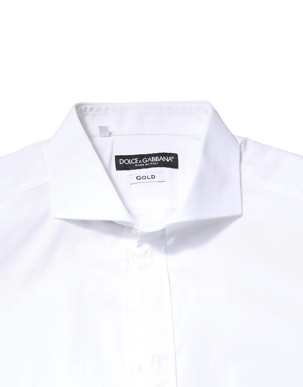 Dolce & Gabbana White GOLD Cotton Long Sleeves Dress Shirt - Zeiniez
