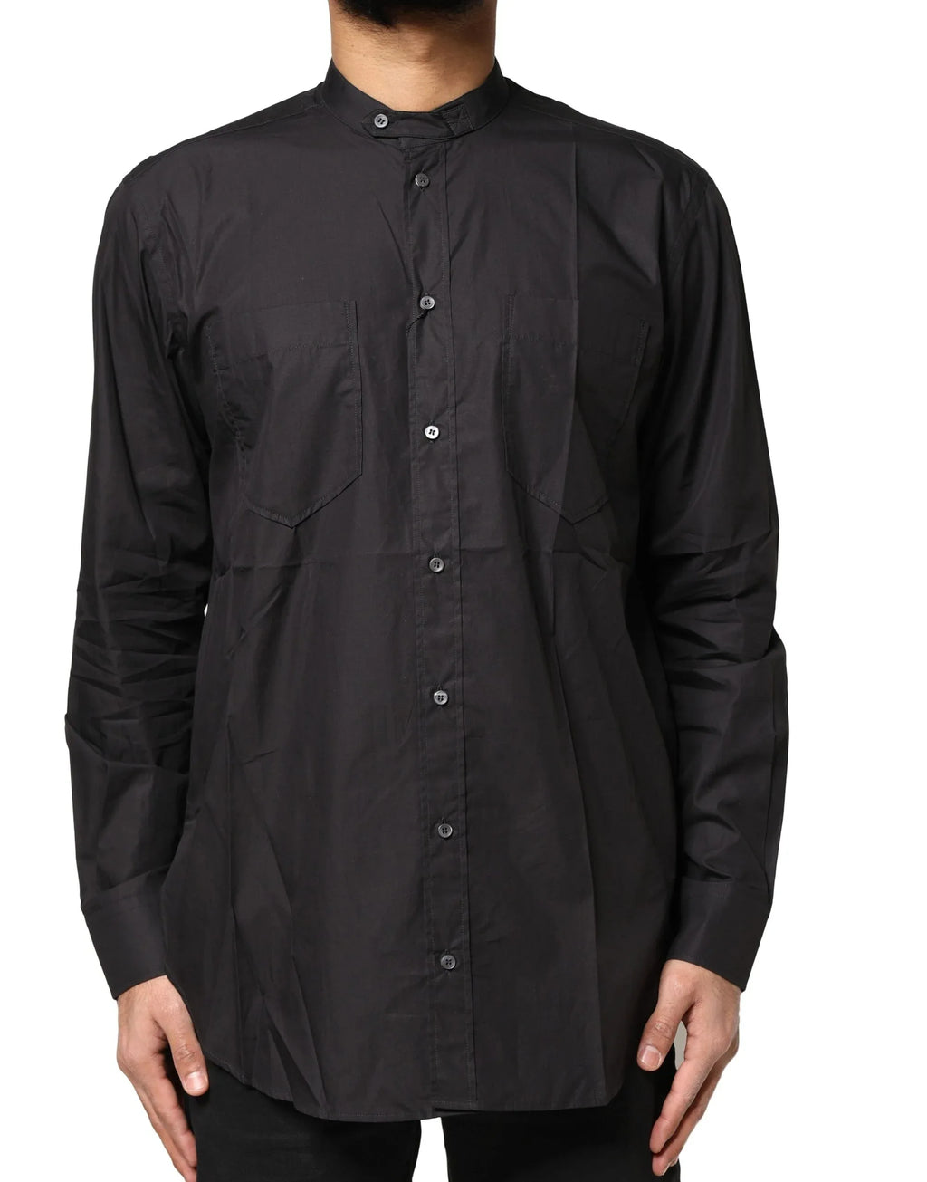 Dolce & Gabbana Black Cotton Button Down Men Casual Shirt - Zeiniez