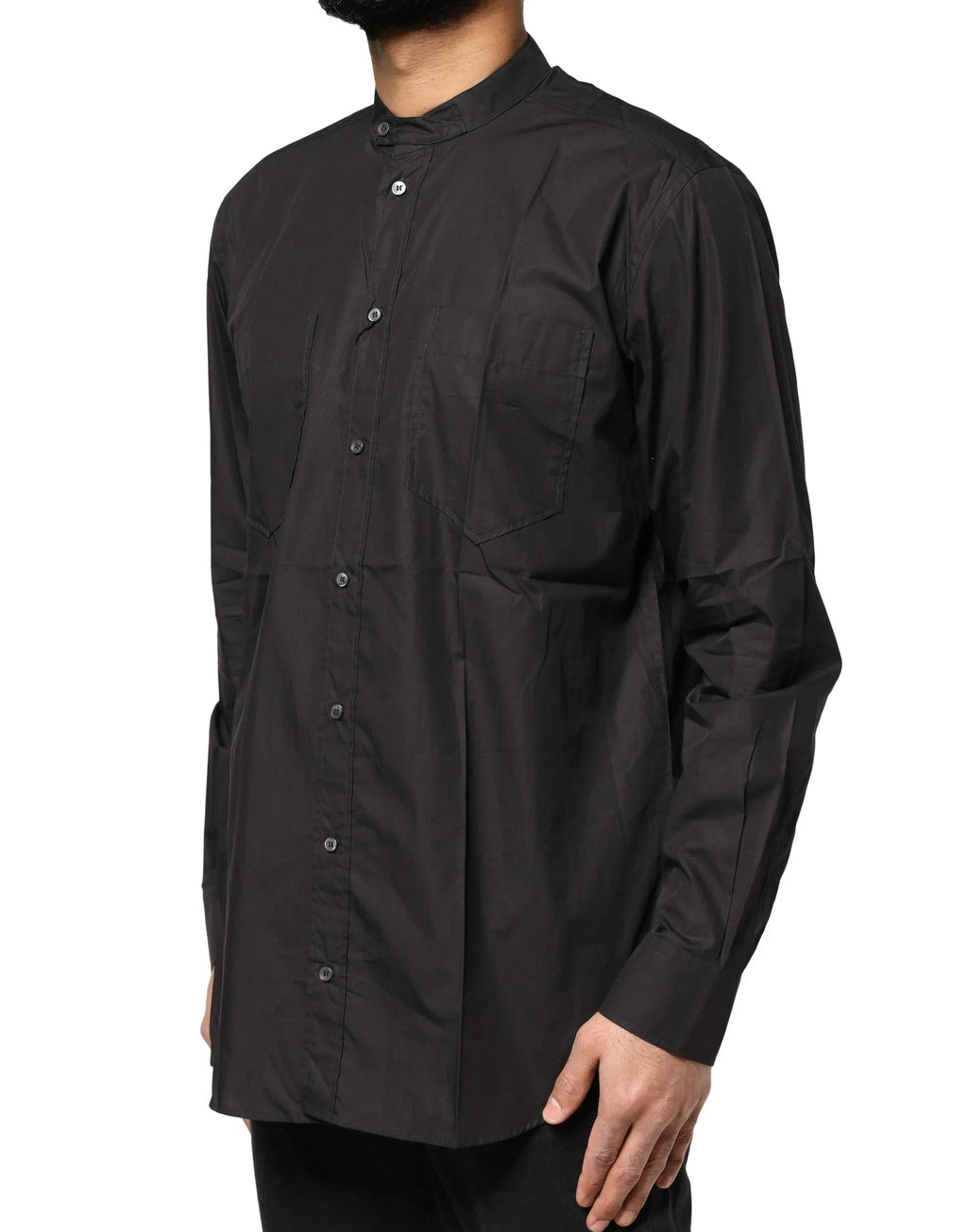 Dolce & Gabbana Black Cotton Button Down Men Casual Shirt - Zeiniez