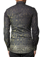 Dolce & Gabbana Black Royal Pet Portrait GOLD Dress Shirt - Zeiniez