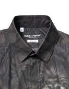 Dolce & Gabbana Black Royal Pet Portrait GOLD Dress Shirt - Zeiniez