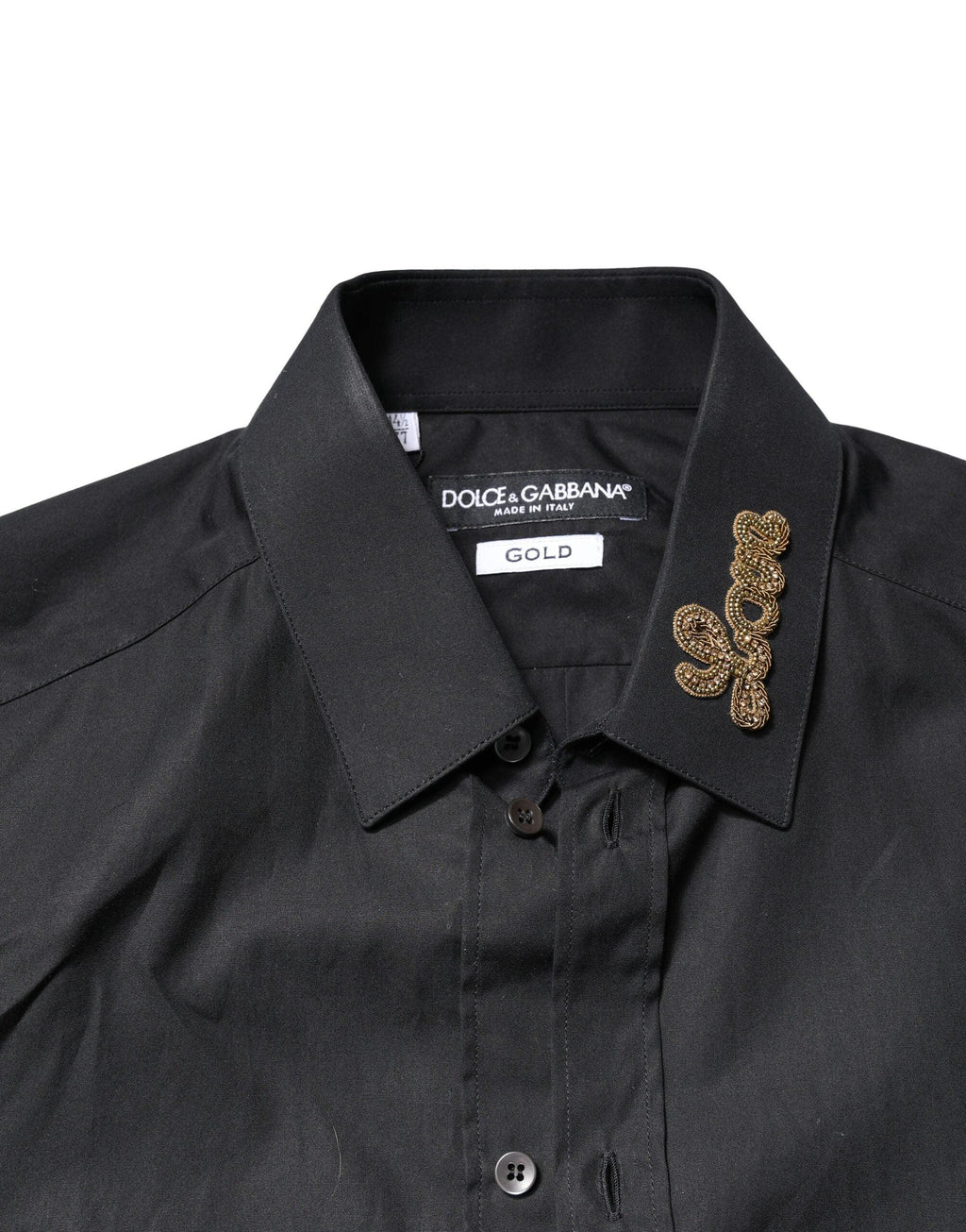 Dolce & Gabbana Black Love Embroidery GOLD Formal Dress Shirt - Zeiniez