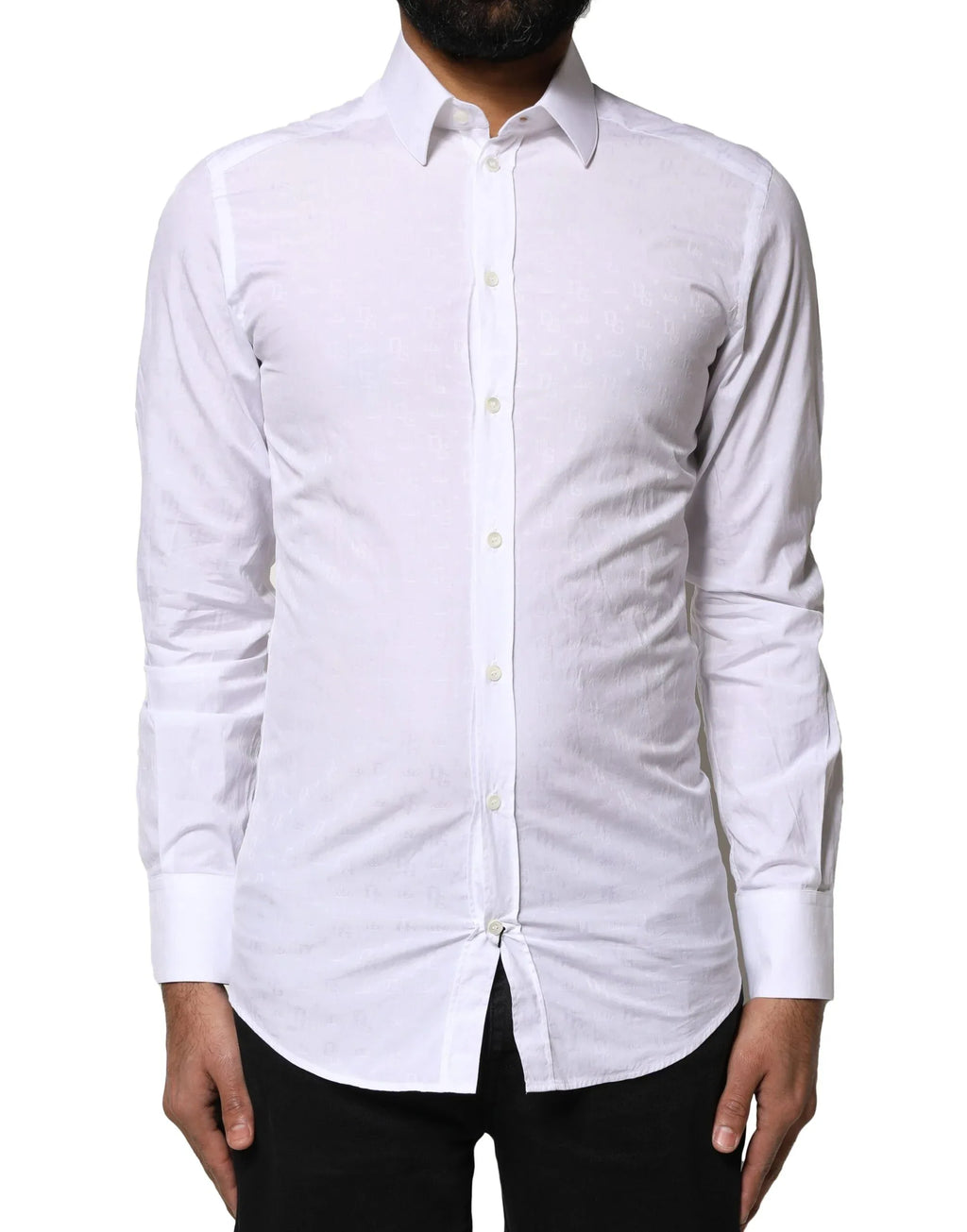 Dolce & Gabbana White GOLD Cotton Long Sleeves Dress Shirt - Zeiniez