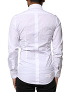 Dolce & Gabbana White GOLD Cotton Long Sleeves Dress Shirt - Zeiniez