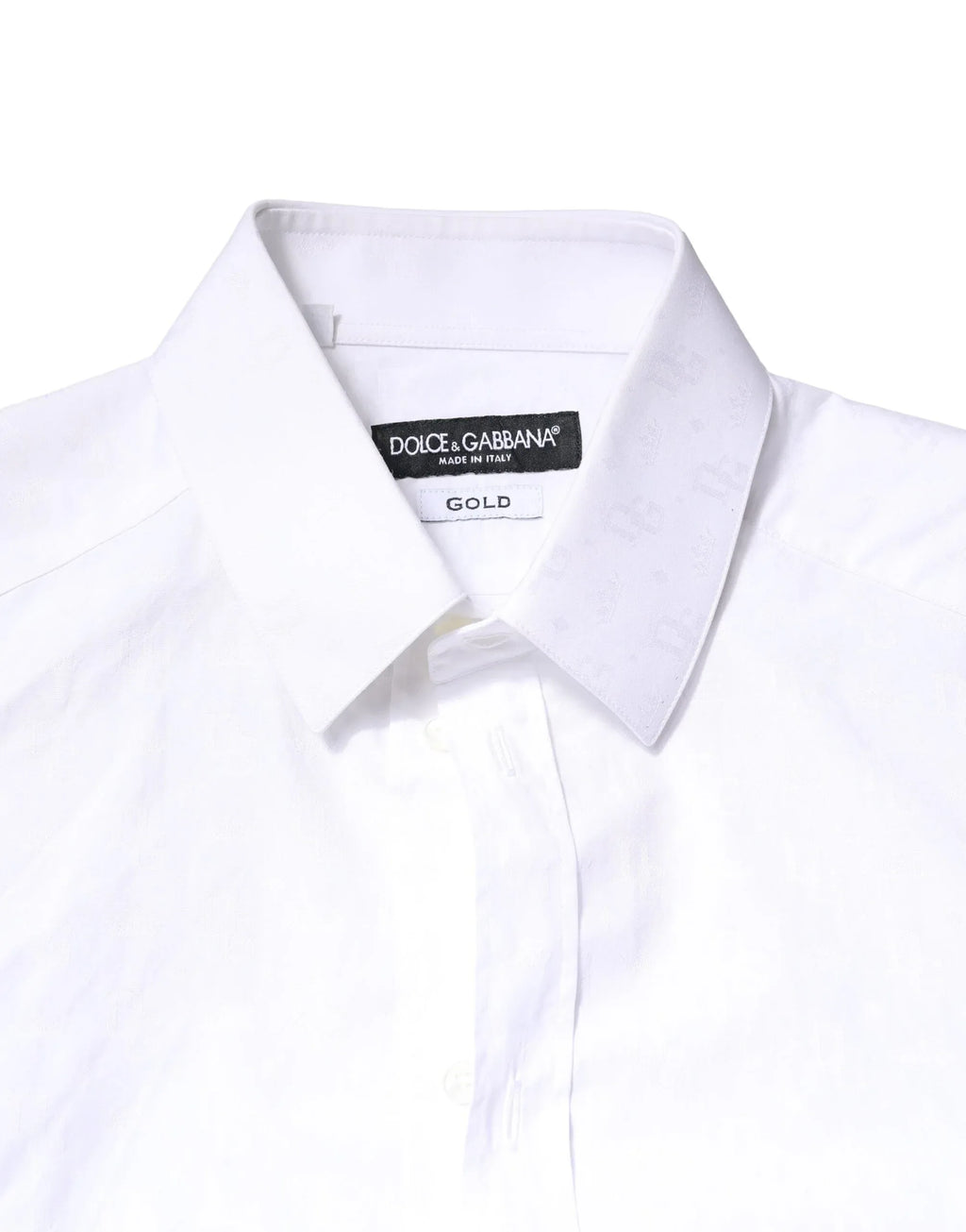 Dolce & Gabbana White GOLD Cotton Long Sleeves Dress Shirt - Zeiniez