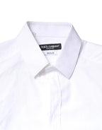 Dolce & Gabbana White GOLD Cotton Long Sleeves Dress Shirt - Zeiniez