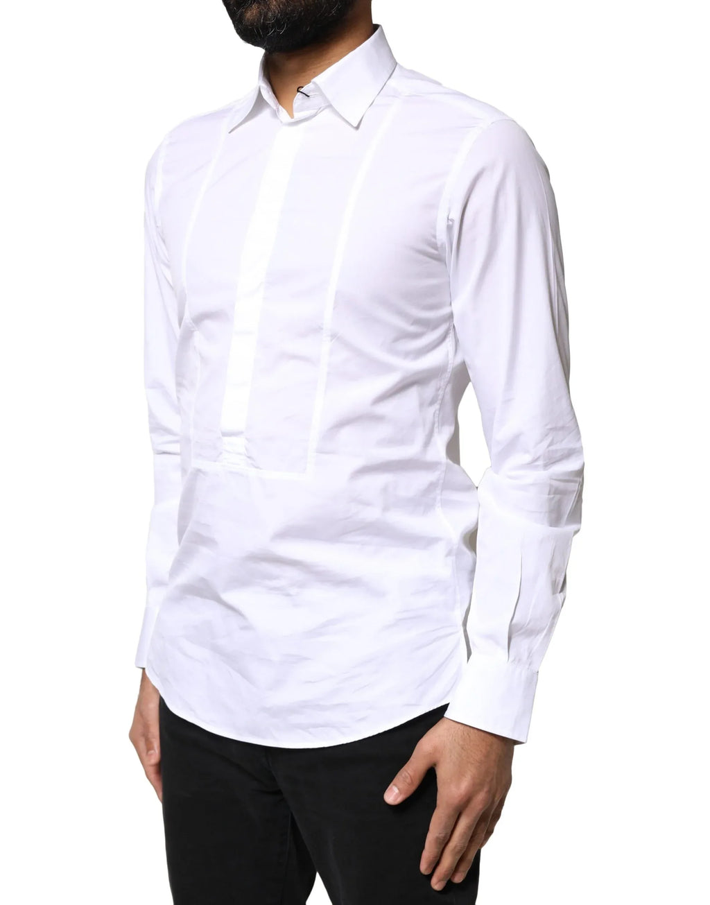 Dolce & Gabbana White Cotton Long Sleeves Formal Dress Shirt - Zeiniez