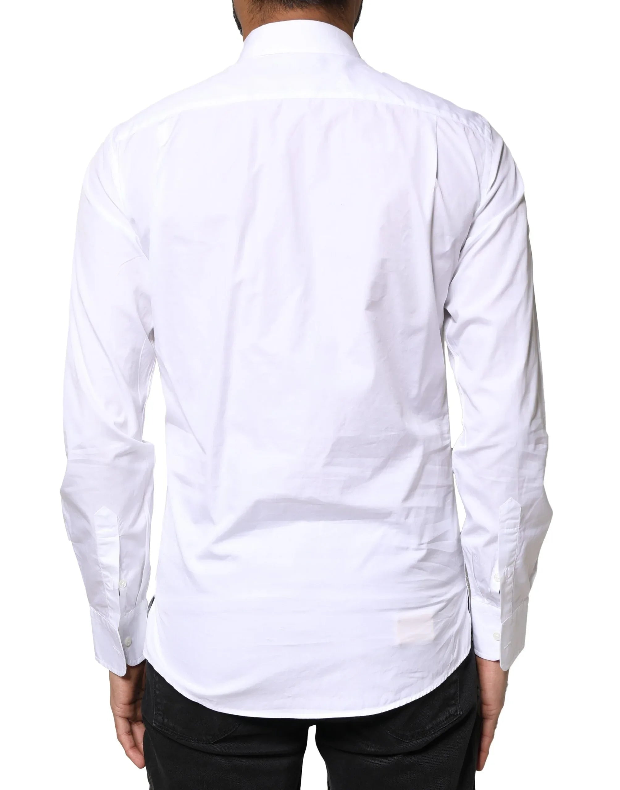Dolce & Gabbana White Cotton Long Sleeves Formal Dress Shirt - Zeiniez