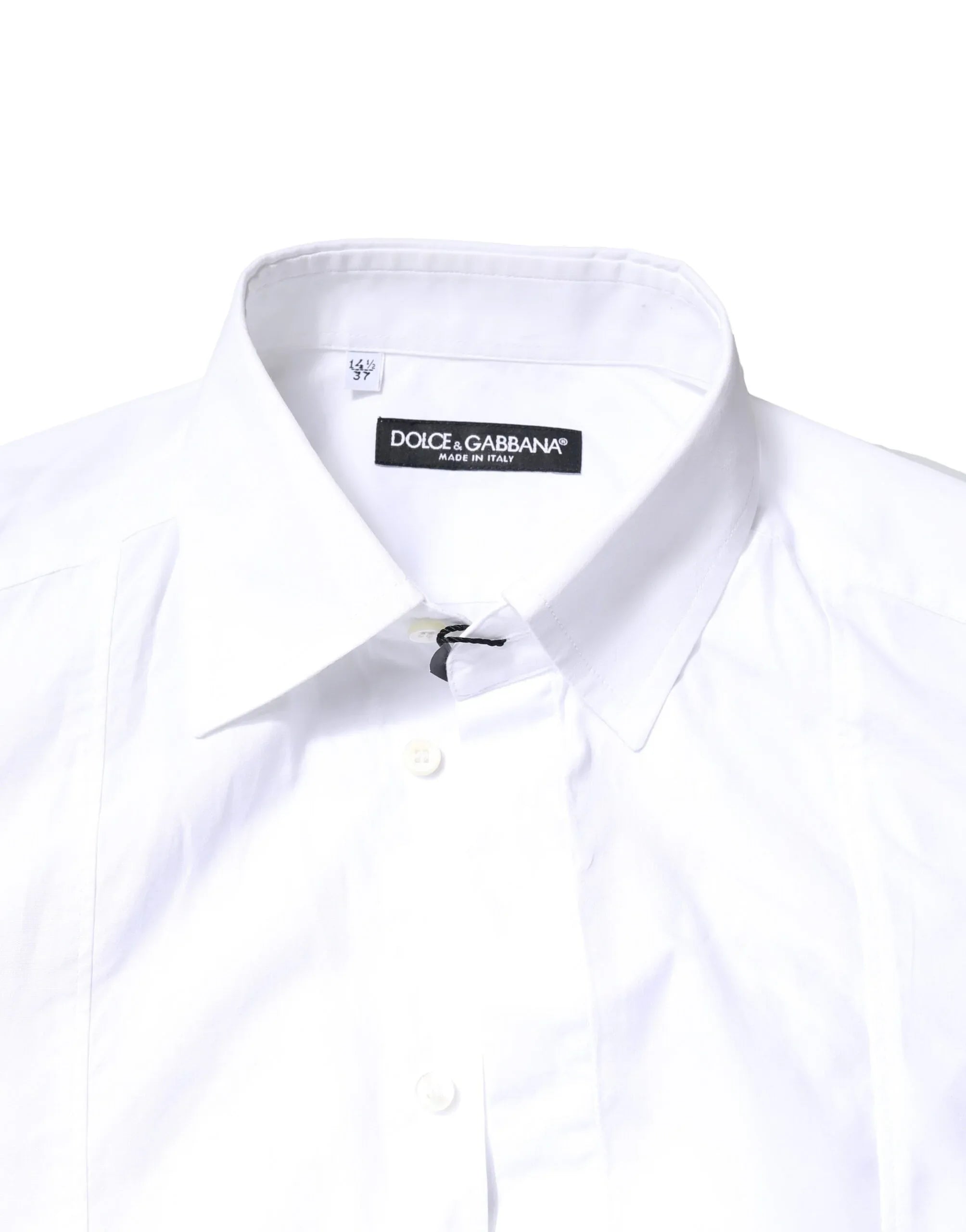 Dolce & Gabbana White Cotton Long Sleeves Formal Dress Shirt - Zeiniez