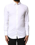 Dolce & Gabbana White GOLD Cotton Long Sleeves Dress Shirt - Zeiniez