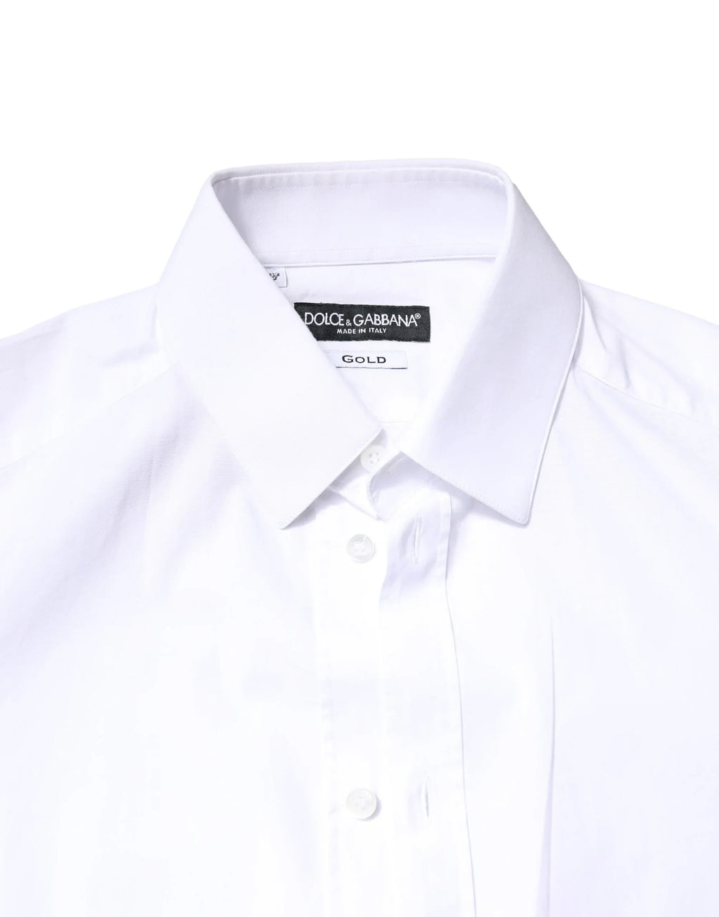 Dolce & Gabbana White GOLD Cotton Long Sleeves Dress Shirt - Zeiniez