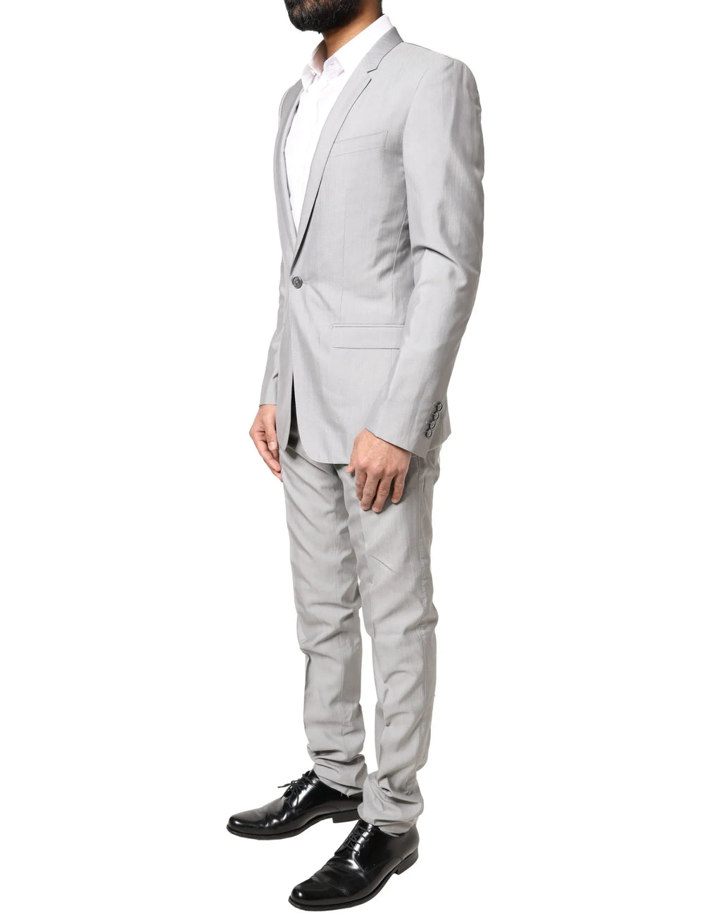 Dolce & Gabbana Light Gray Wool GOLD 2 Piece Formal Suit - Zeiniez