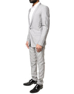 Dolce & Gabbana Light Gray Wool GOLD 2 Piece Formal Suit - Zeiniez