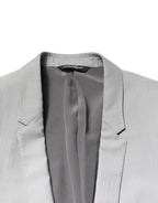 Dolce & Gabbana Light Gray Wool GOLD 2 Piece Formal Suit - Zeiniez