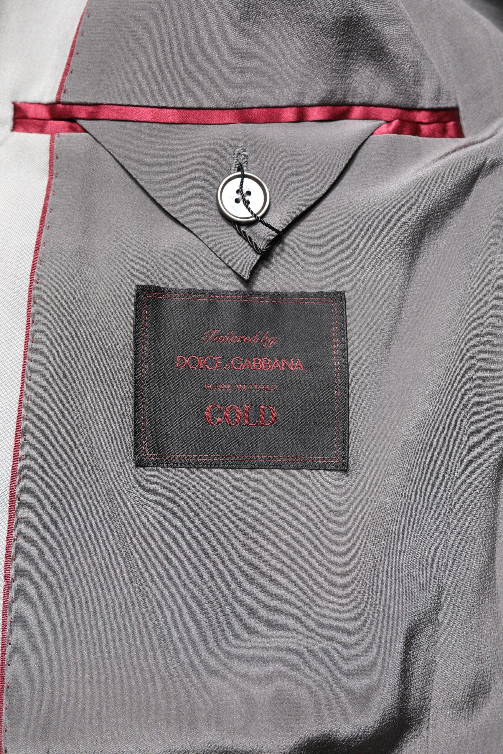 Dolce & Gabbana Light Gray Wool GOLD 2 Piece Formal Suit - Zeiniez