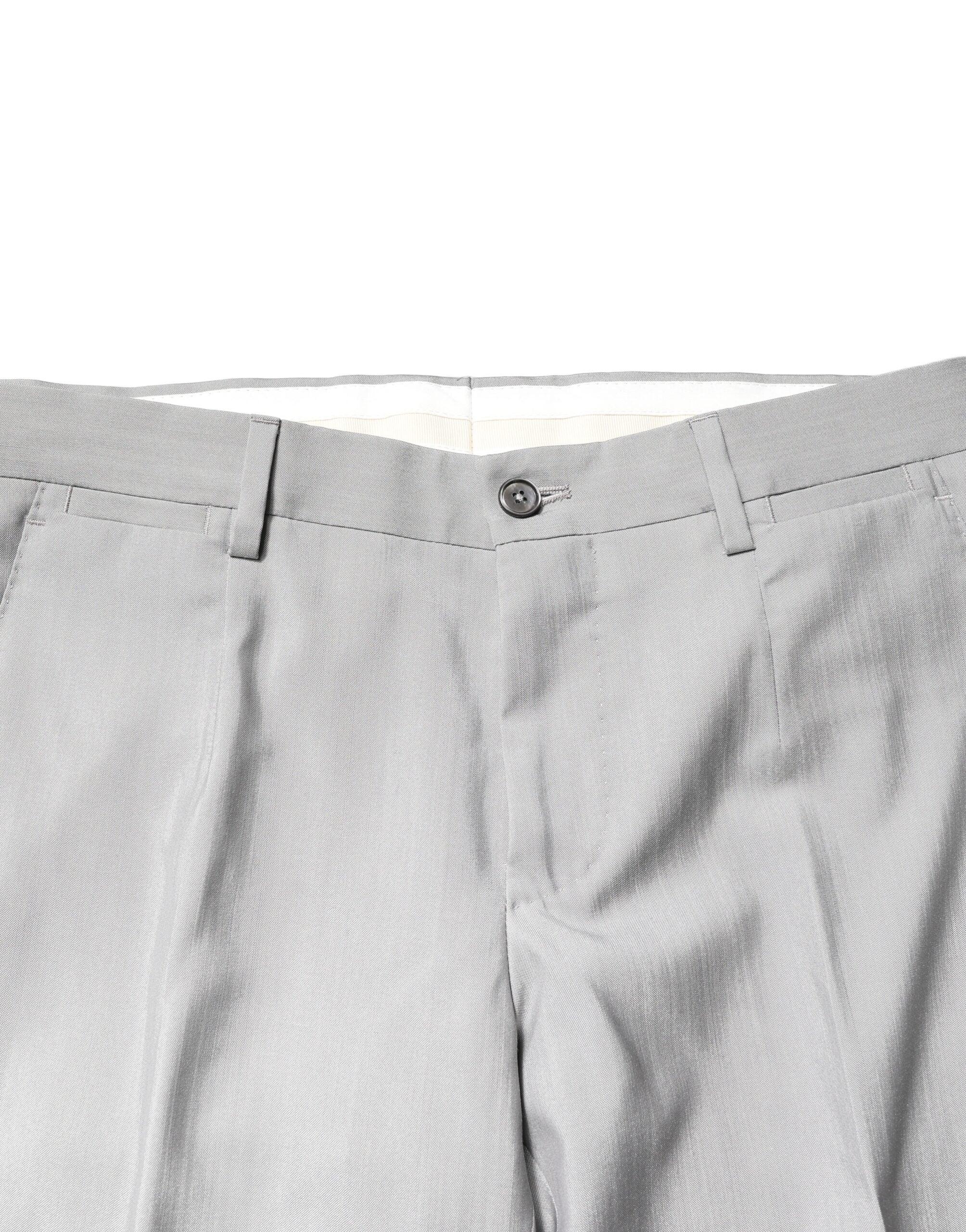 Dolce & Gabbana Light Gray Wool GOLD 2 Piece Formal Suit - Zeiniez