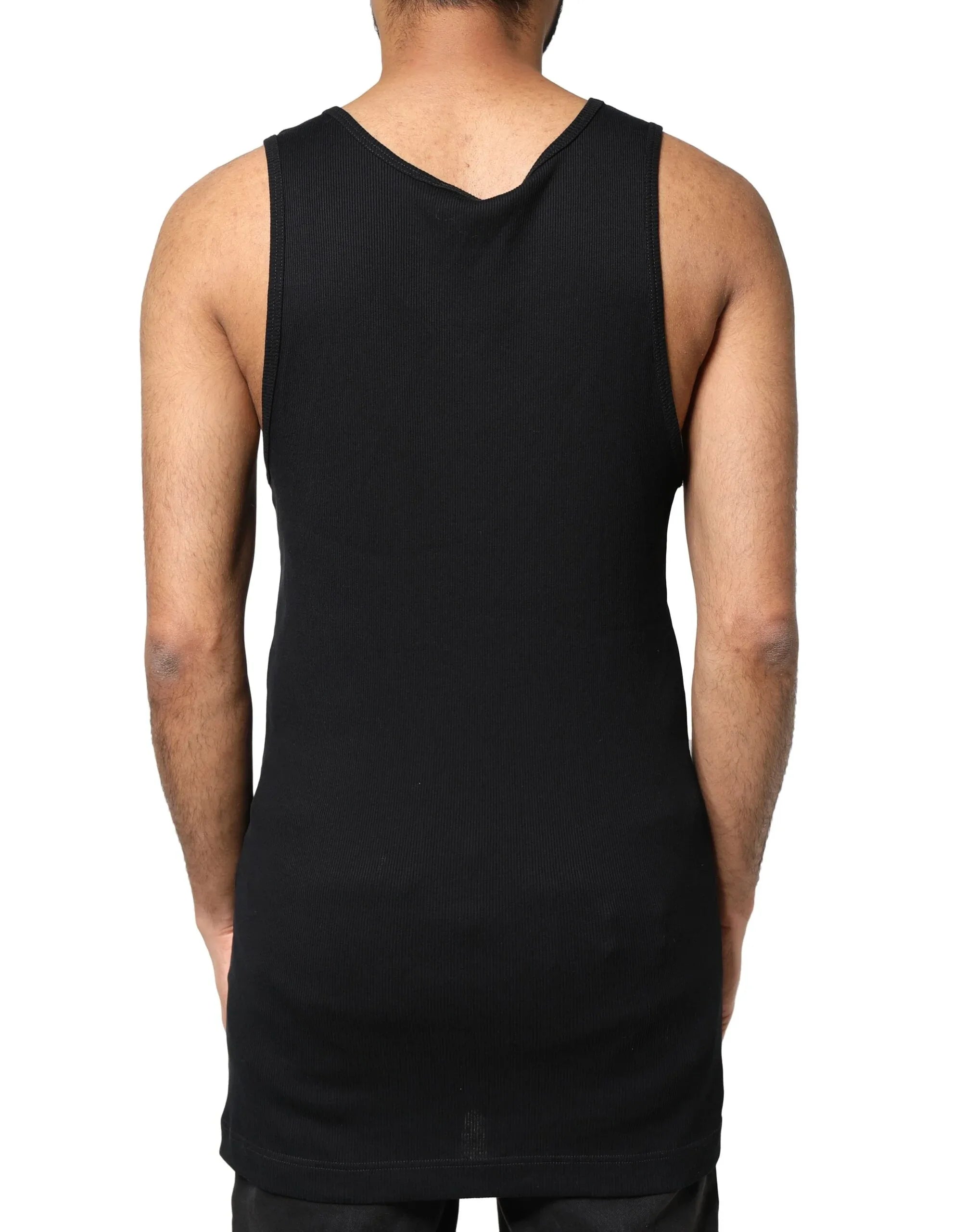 Dolce & Gabbana Black Cotton Rip Style Sleeveless Men Tank T-shirt - Zeiniez