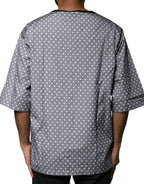 Dolce & Gabbana Gray Polka Dot Pin-Up Print Crew Neck T-shirt - Zeiniez