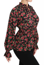 Dolce & Gabbana Black Rose Print Floral Shirt Top Blouse - Zeiniez