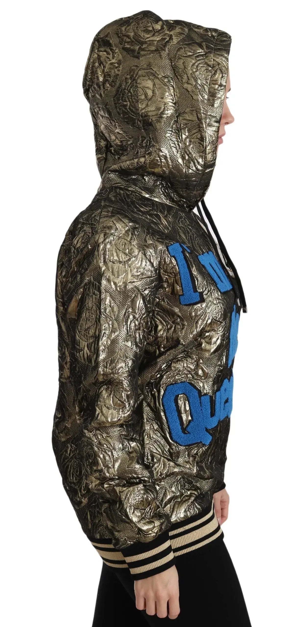 Dolce & Gabbana Im The Queen Jaquard Gold Sweatshirt Hoodie - Zeiniez