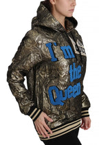 Dolce & Gabbana Im The Queen Jaquard Gold Sweatshirt Hoodie - Zeiniez