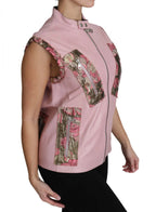 Dolce & Gabbana Pink Zippered Lamb Sleeveless Vest Leather Jacket - Zeiniez