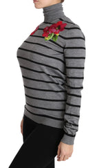 Dolce & Gabbana Gray Cashmere Silk Turtleneck Sweater - Zeiniez