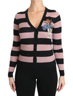 Dolce & Gabbana Pink Floral Cashmere Cardigan Sweater - Zeiniez