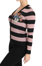 Dolce & Gabbana Pink Floral Cashmere Cardigan Sweater - Zeiniez