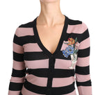 Dolce & Gabbana Pink Floral Cashmere Cardigan Sweater - Zeiniez
