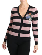 Dolce & Gabbana Pink Floral Cashmere Cardigan Sweater - Zeiniez
