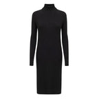 Bottega Veneta Black Wool Long Dress - Zeiniez