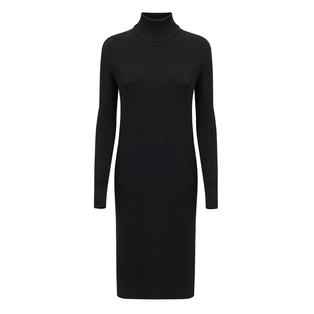 Bottega Veneta Black Wool Long Dress - Zeiniez