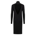 Bottega Veneta Black Wool Long Dress - Zeiniez
