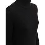 Bottega Veneta Black Wool Long Dress - Zeiniez