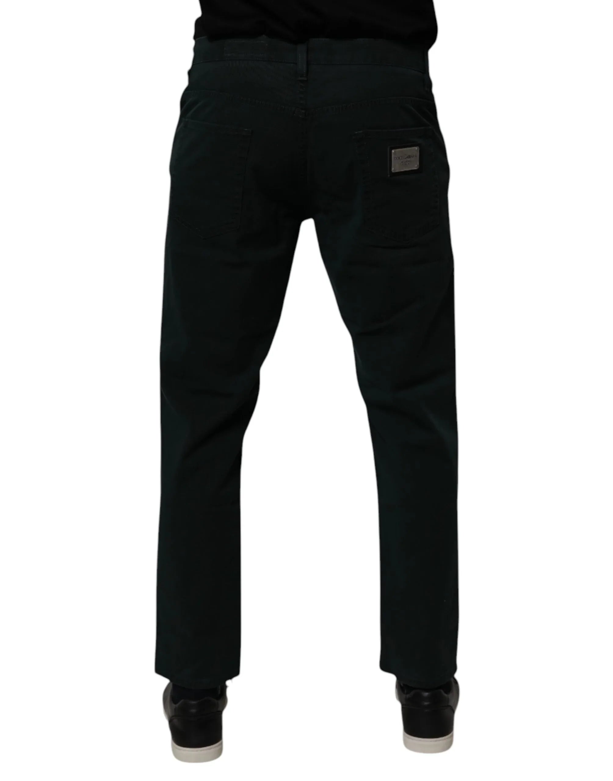 Dolce & Gabbana Dark Green Cotton Loose Men Denim Jeans - Zeiniez