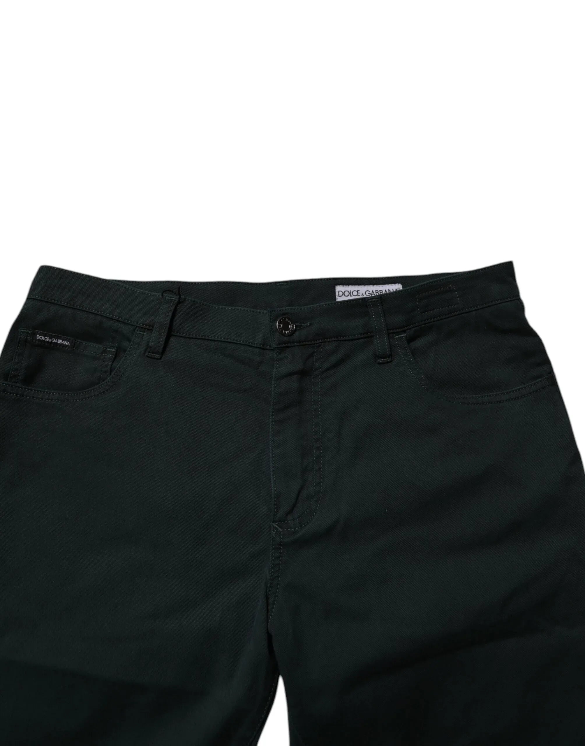 Dolce & Gabbana Dark Green Cotton Loose Men Denim Jeans - Zeiniez