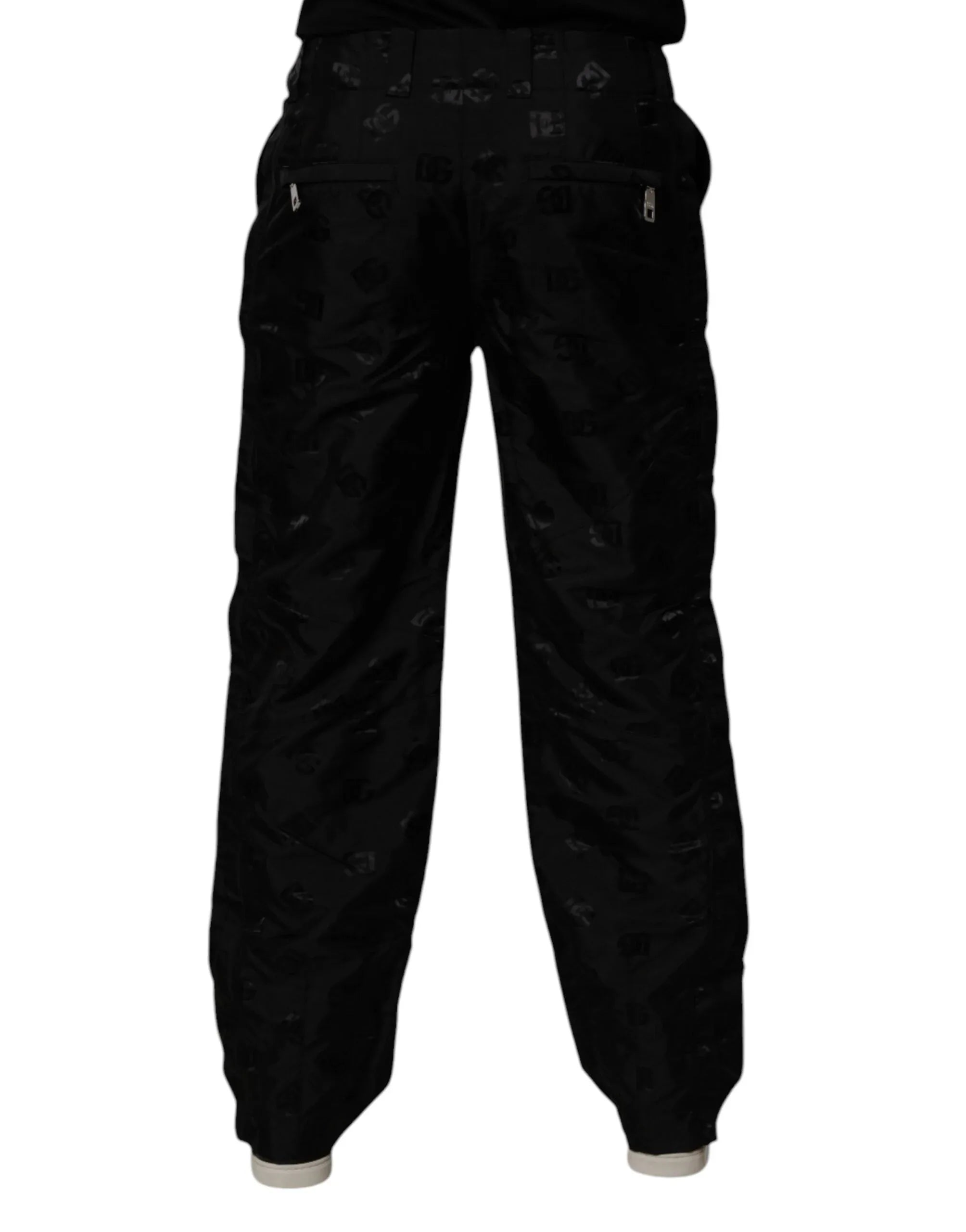 Dolce & Gabbana Black Logo Monogram Straight Pants - Zeiniez