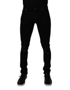 Dolce & Gabbana Black Cotton Stretch Skinny Men Denim Jeans - Zeiniez