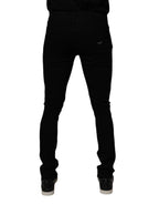 Dolce & Gabbana Black Cotton Stretch Skinny Men Denim Jeans - Zeiniez
