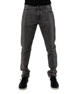 Dolce & Gabbana Two Tone Gray Cotton Denim Jeans - Zeiniez