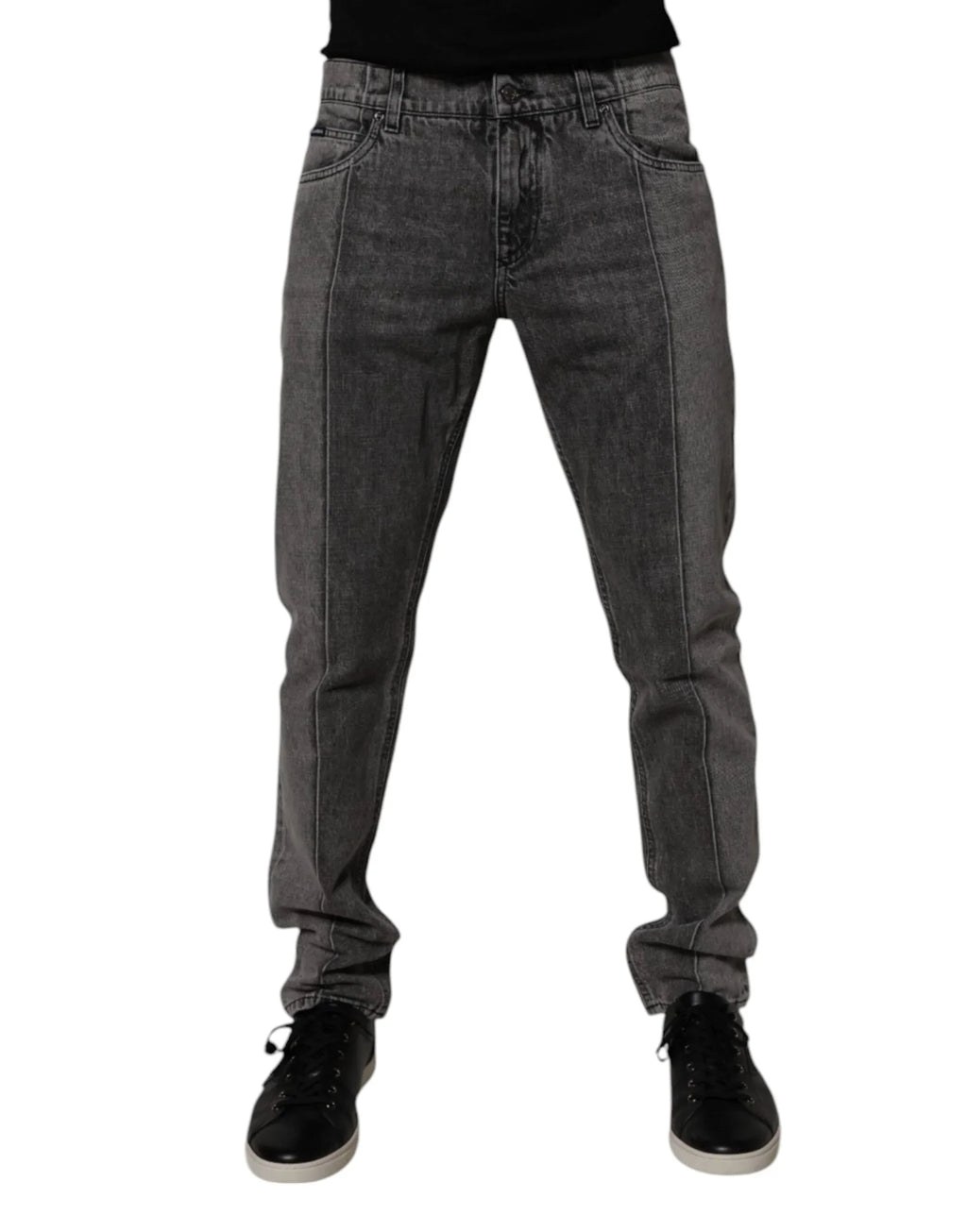 Dolce & Gabbana Two Tone Gray Cotton Denim Jeans - Zeiniez