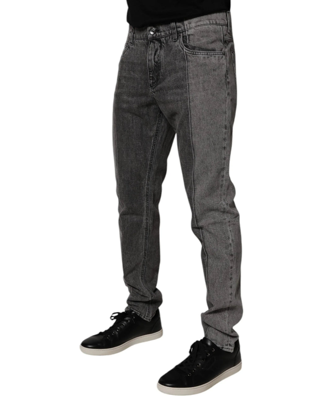 Dolce & Gabbana Two Tone Gray Cotton Denim Jeans - Zeiniez