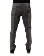 Dolce & Gabbana Two Tone Gray Cotton Denim Jeans - Zeiniez