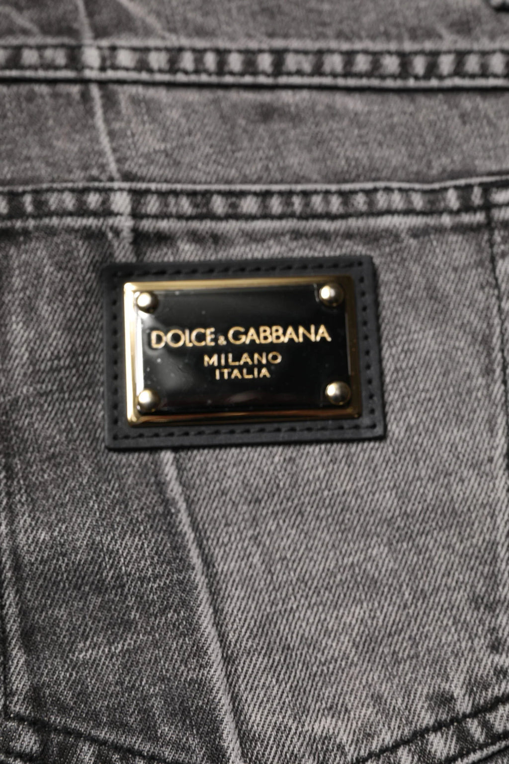 Dolce & Gabbana Two Tone Gray Cotton Denim Jeans - Zeiniez