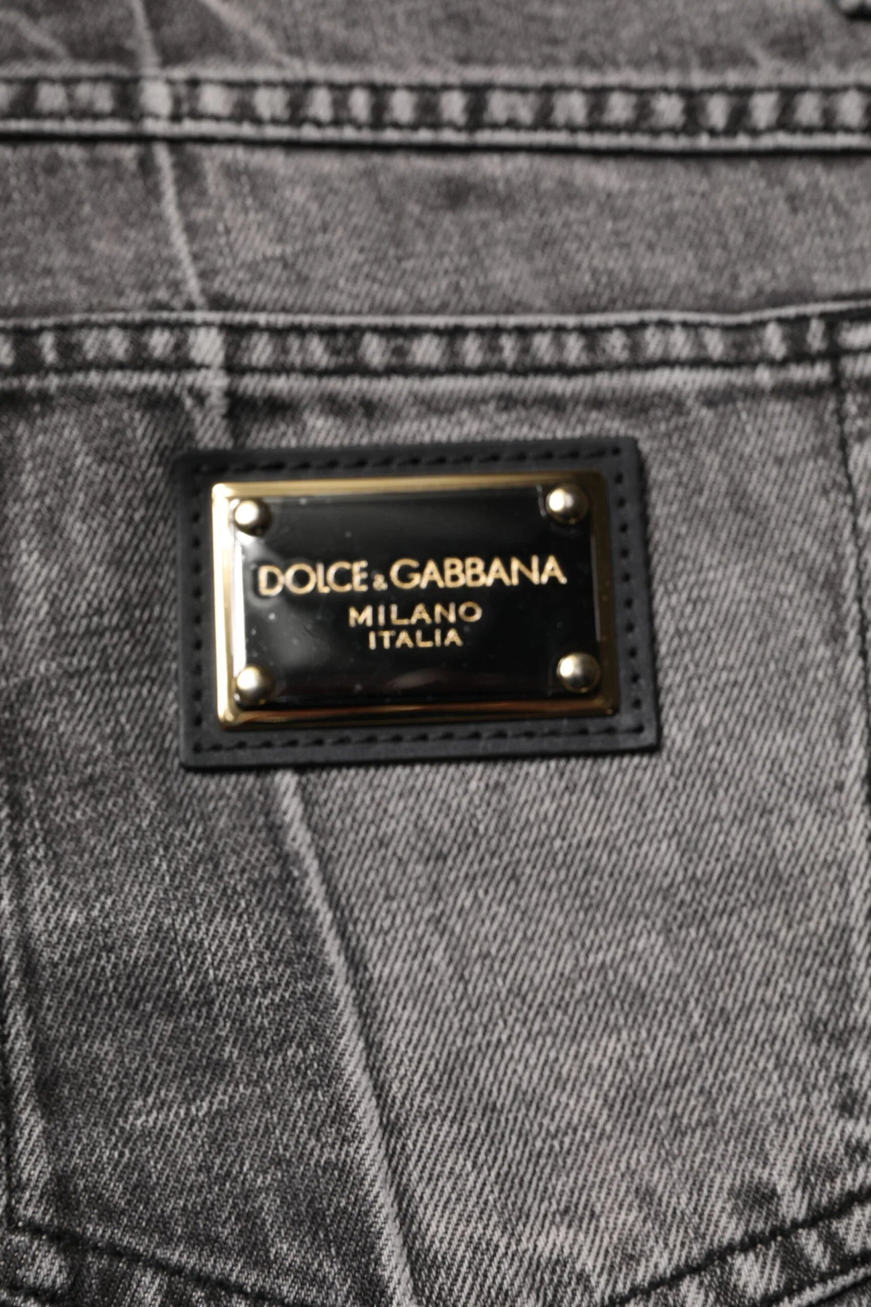 Dolce & Gabbana Two Tone Gray Cotton Denim Jeans - Zeiniez