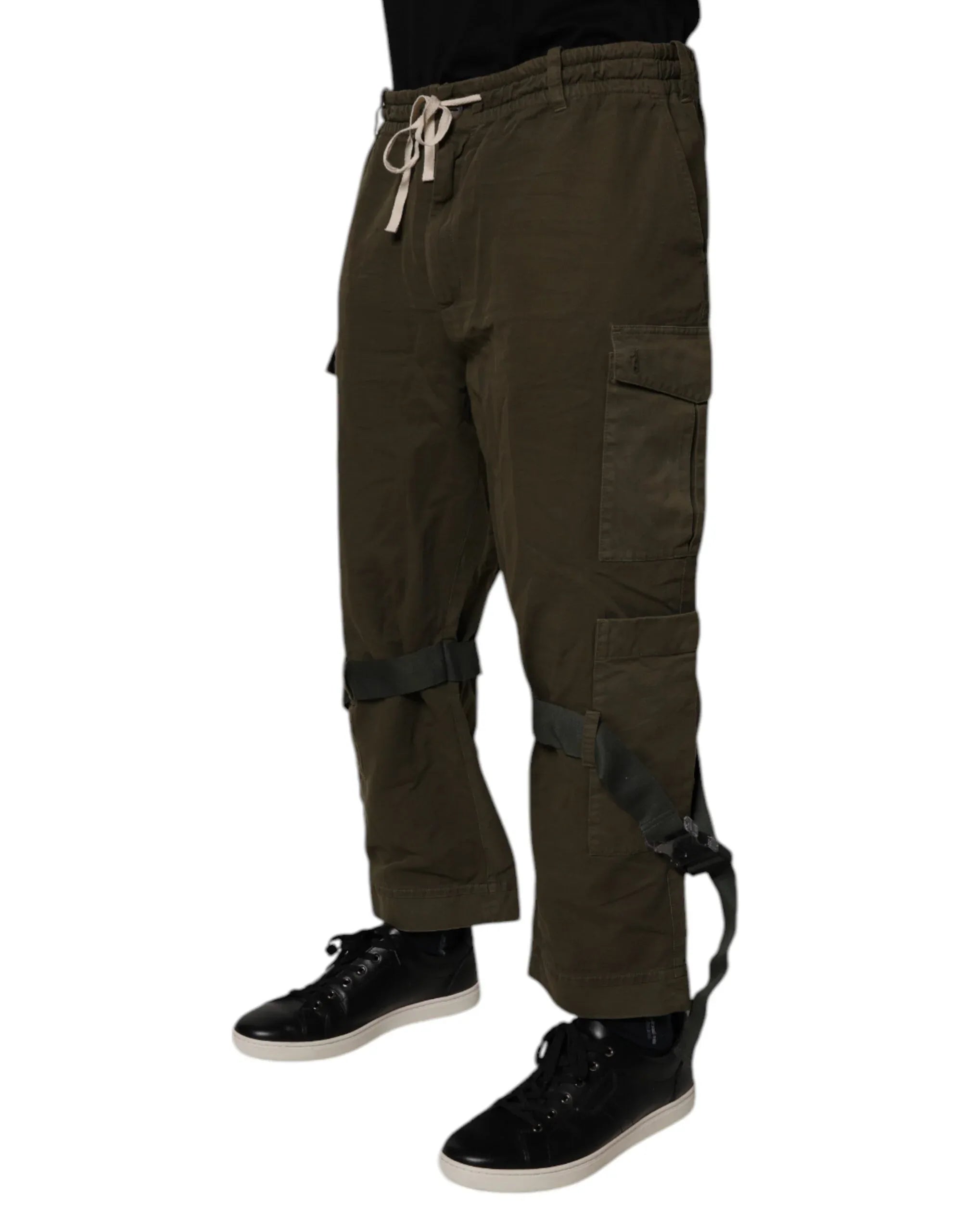 Dolce & Gabbana Brown Cotton Stretch Cargo Pants - Zeiniez