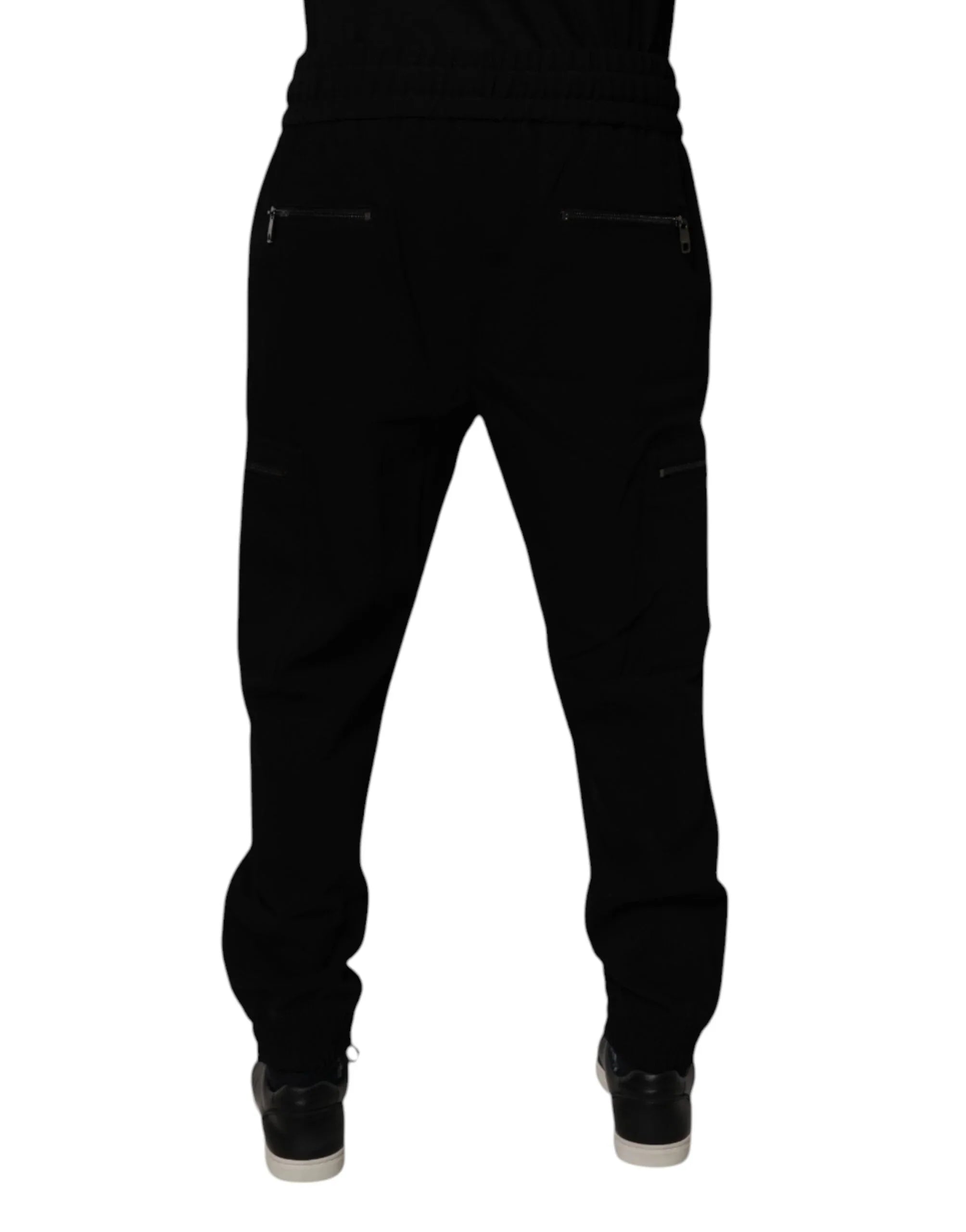 Dolce & Gabbana Black Wool Stretch Jogger Pants - Zeiniez