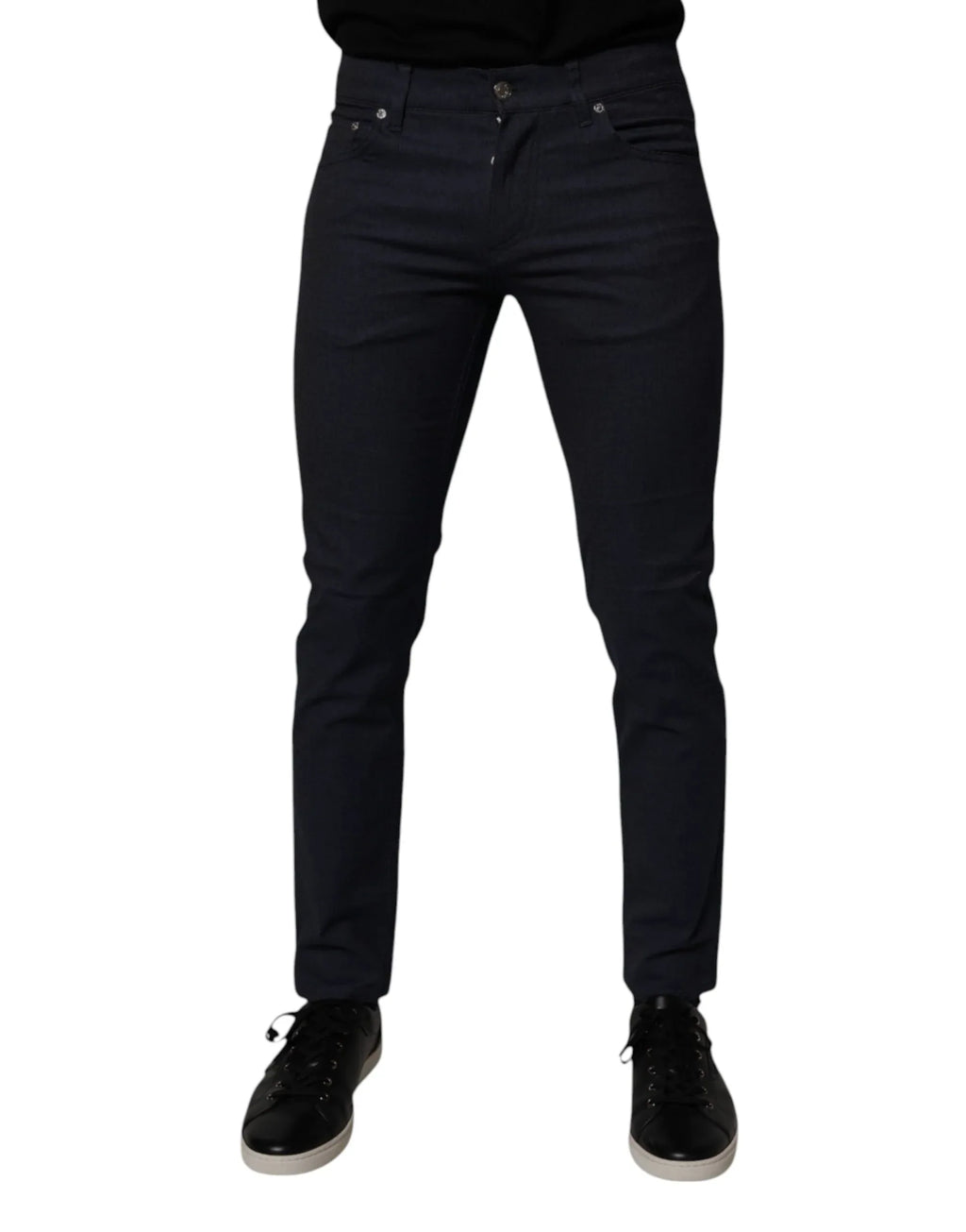 Dolce & Gabbana Dark Blue Cotton Stretch Skinny Denim Jeans - Zeiniez